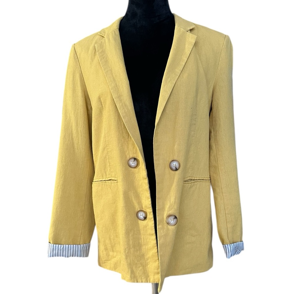 H by Halston Yellow Lined Lined Women's Open Blazer size M